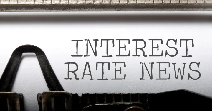 interest rates written with a type writer.